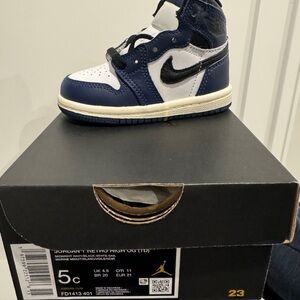 Jordan Kids Retro High Top Sneakers - Navy, White, Black